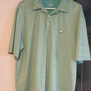 Southern shirt men’s teal striped golf‎ polo, L